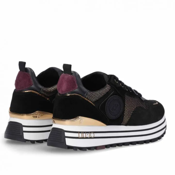 Zapatillas LIUJO negras de malla metalizada con plataforma