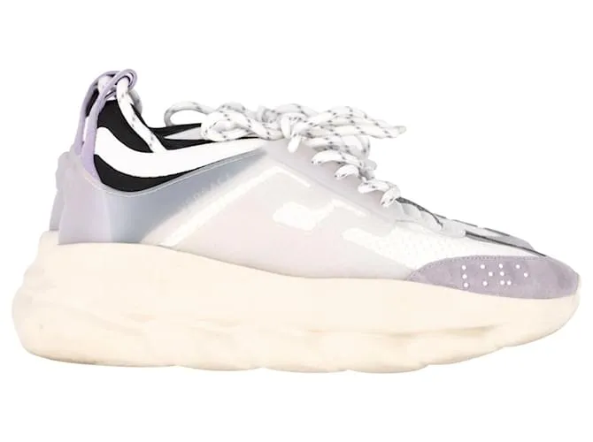 Zapatillas Versace Chain Reaction en cuero blanco 