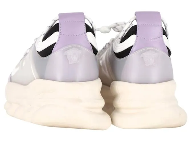 Zapatillas Versace Chain Reaction en cuero blanco 