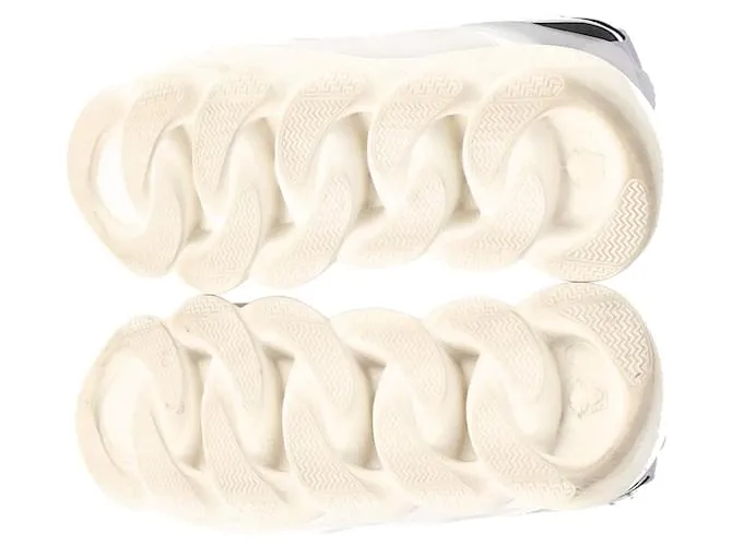 Zapatillas Versace Chain Reaction en cuero blanco 