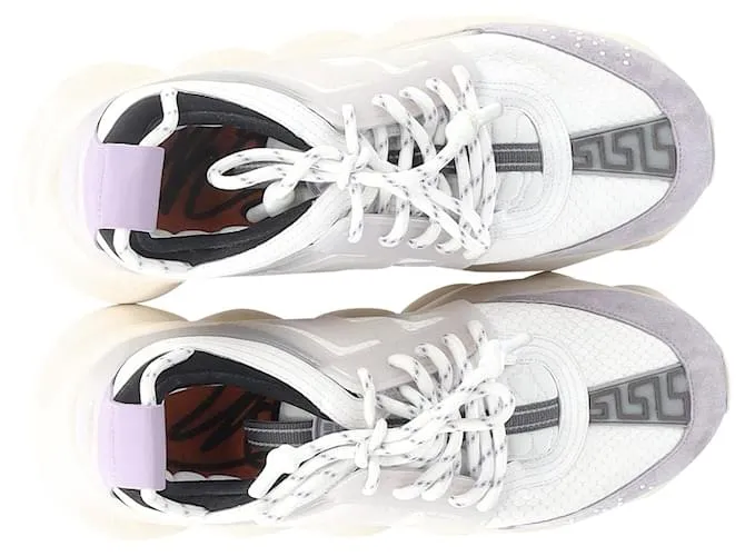 Zapatillas Versace Chain Reaction en cuero blanco 