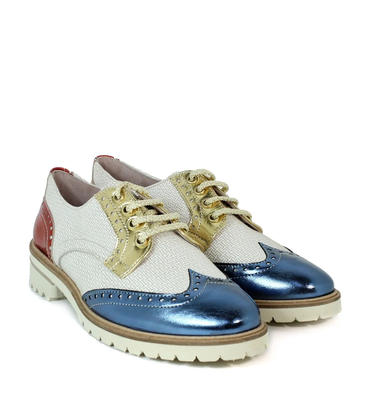 ZAPATOS DE CORDONES METALIZADOS APLAUSO SPIGA MULTI