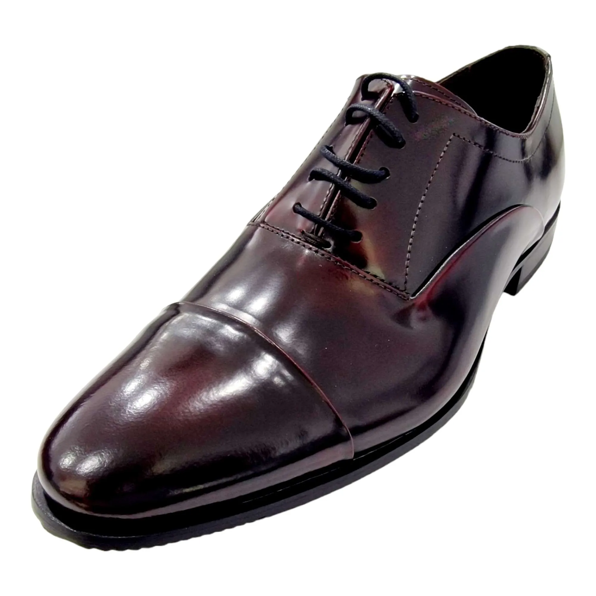 ZAPATOS HOMBRE SERGIO SERRANO PIEL ANTICK CON PUNTERA BURDEOS