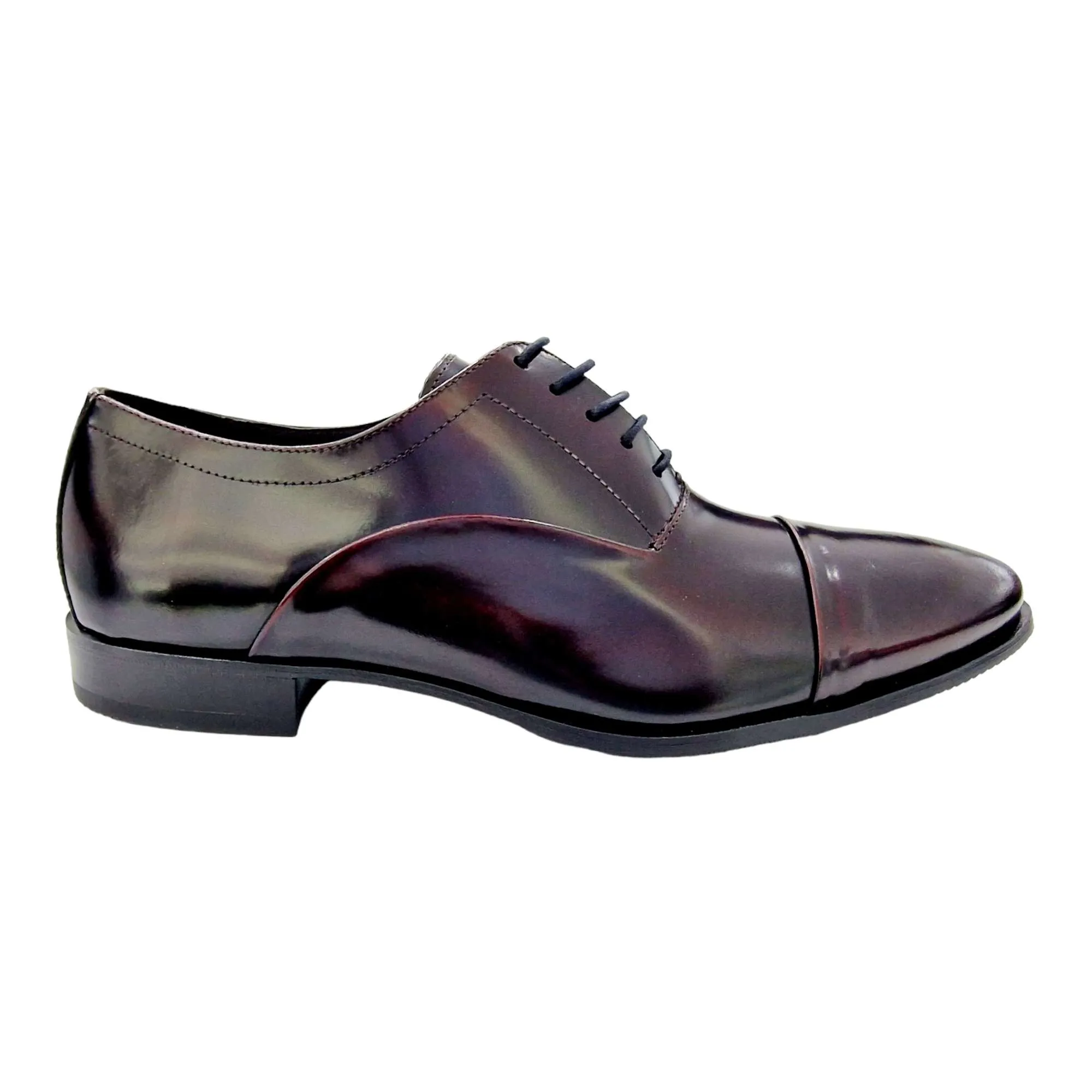 ZAPATOS HOMBRE SERGIO SERRANO PIEL ANTICK CON PUNTERA BURDEOS