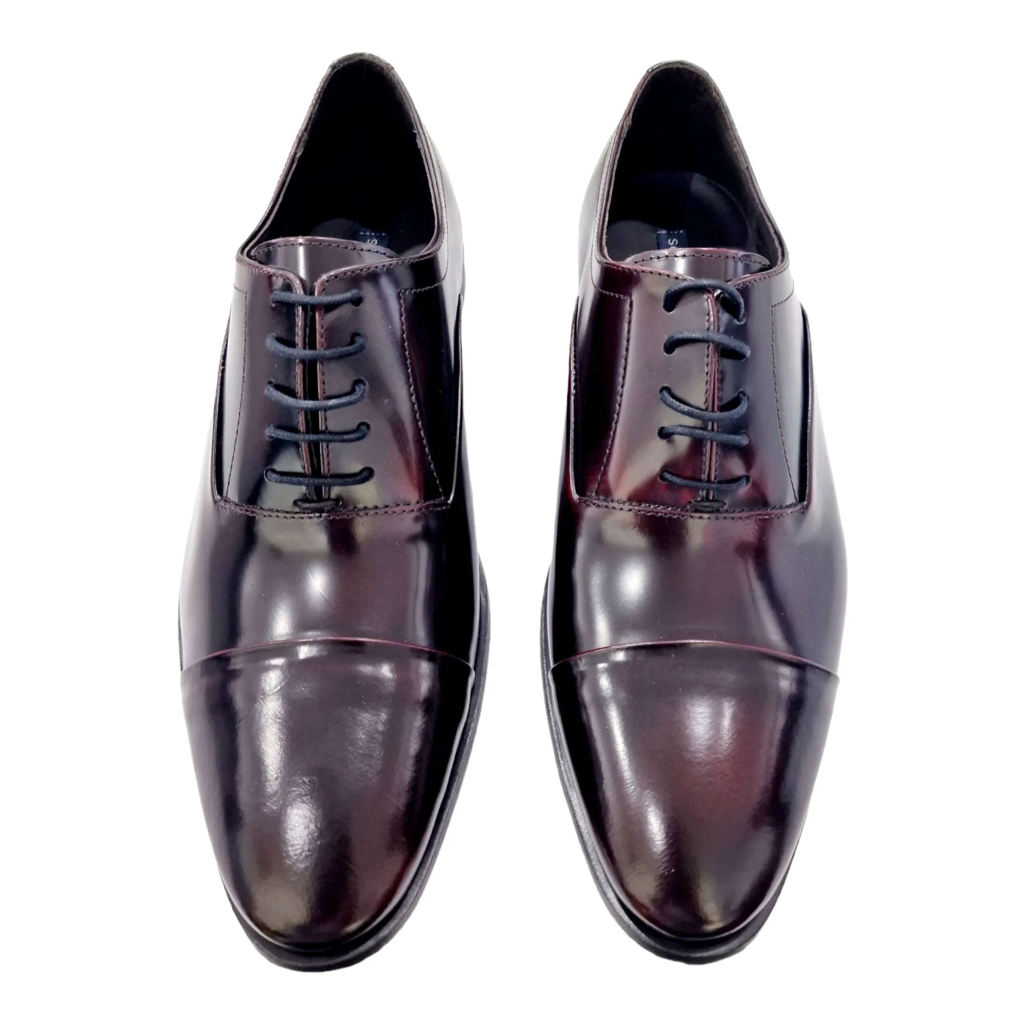 ZAPATOS HOMBRE SERGIO SERRANO PIEL ANTICK CON PUNTERA BURDEOS