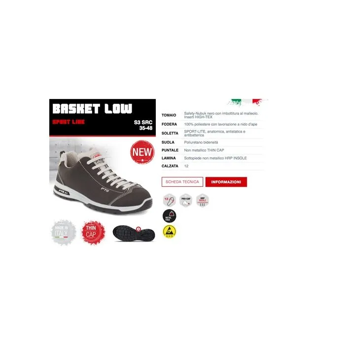 Zapatos seguidad FTG Basket Low S3 SRC