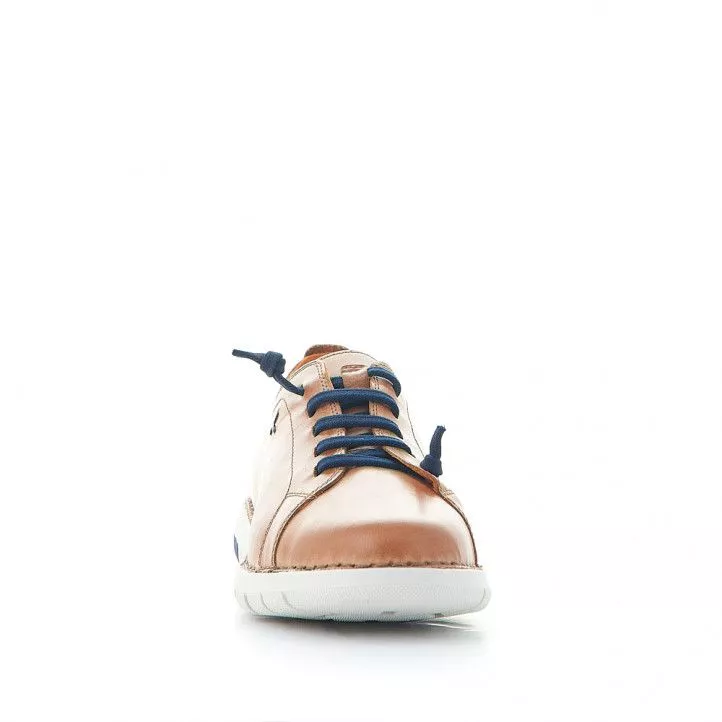 Zapatos sport Zen marrones con cordones elásticos azules