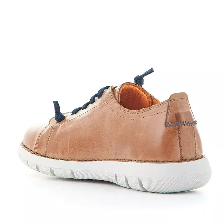 Zapatos sport Zen marrones con cordones elásticos azules